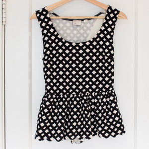 Anthropologie Postmark Clovelly Check Peplum